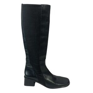 Womens Worthington‎ Black Leather Stretch Fabric Knee High Dress Boot Size 10M